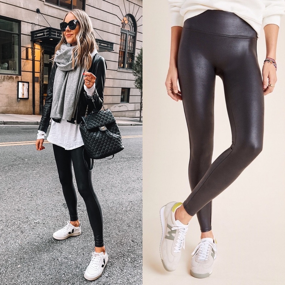 SPANX Faux Leather Leggings Black Size Small